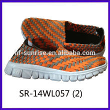 2014 new styles SR-14WL057 mix colors hand woven strap shoes